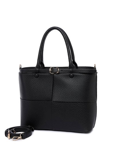 Raffaella Black Buckle Detail Shoulder Bag