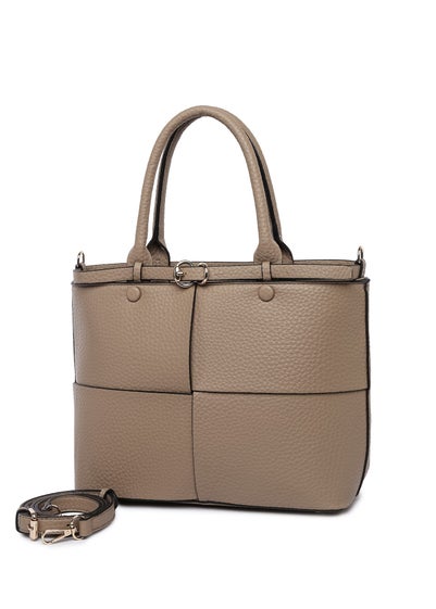 Raffaella Taupe Buckle Detail Shoulder Bag