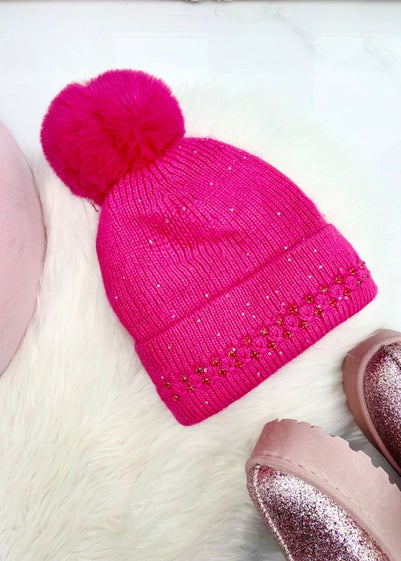 Love Lemonade Pink Crystal Crush Sparkly Bobble Hat