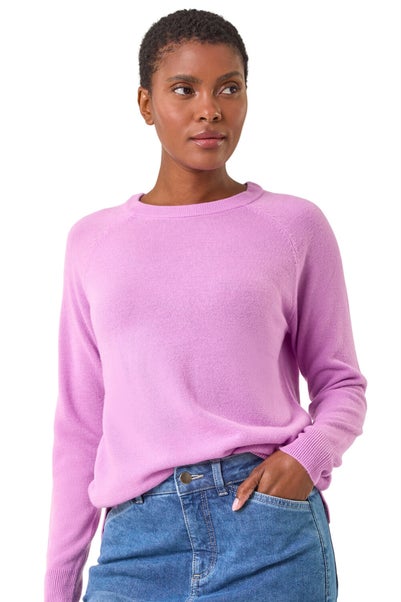 Roman Mauve Plain Soft Crew Neck Jumper