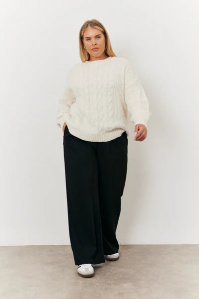 In The Style Black Adjustable Wide Leg Trouser