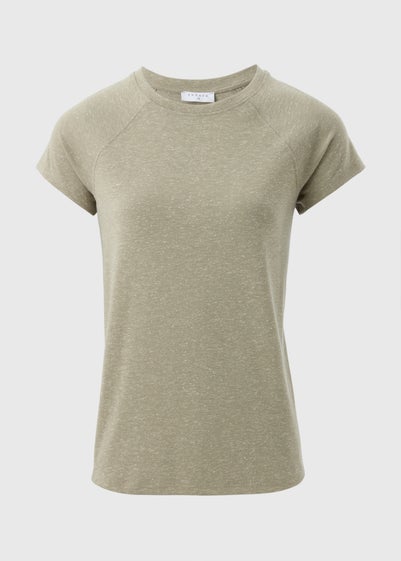 Sage Linen Blend Regular Fit T-Shirt