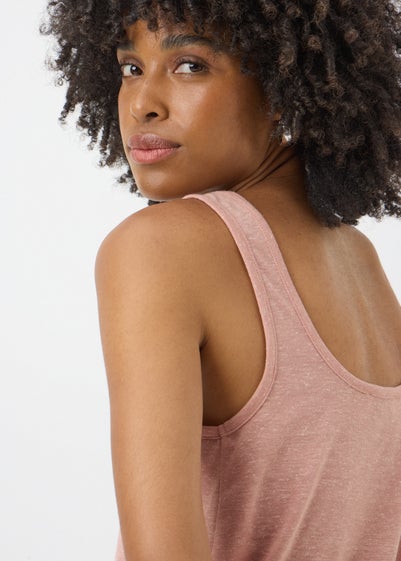 Pink Linen Blend Vest