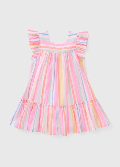 Girls Striped Joyful Dress (1-7yrs)