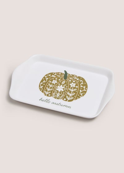 White Pumpkin Hello Autumn Tea Tray