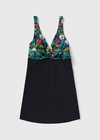 Green Tropical Print Swimdress