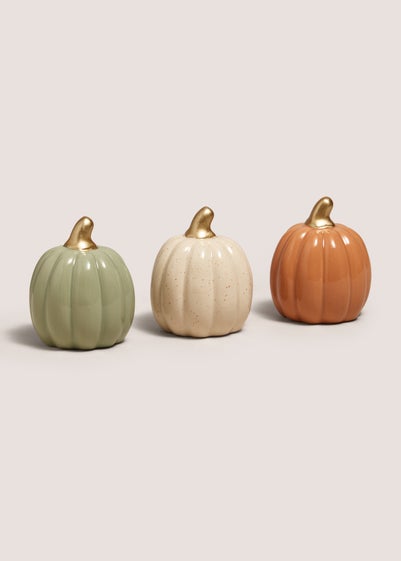 3 Pack Multicolour Ceramic Pumpkins