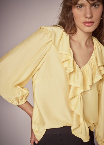 Et Vous Yellow Frill Blouse