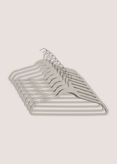 30 Piece Grey Flocked Clothes Hangers