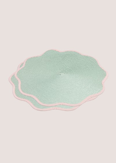 Green Scallop Edge Placemats