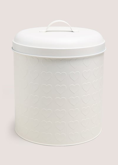 White Heart Embossed Bread Bin