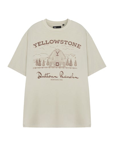 Yellowstone Beige Barn Short Sleeved T-Shirt Oatmeal