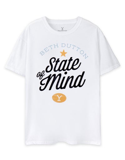 Yellowstone White Beth Dutton State Of Mind Short Sleeved T-Shirt