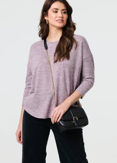 Izabel London Blush Relaxed Boat Neck Top