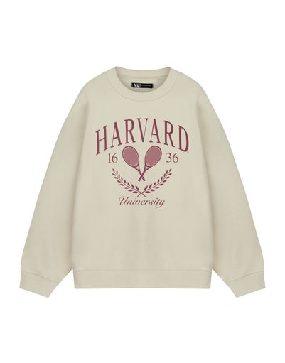 Harvard Unisex Beige Tennis Sweatshirt