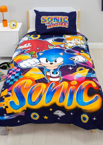 Sonic Multi Colour Liquid Reversible Polycotton Duvet Set