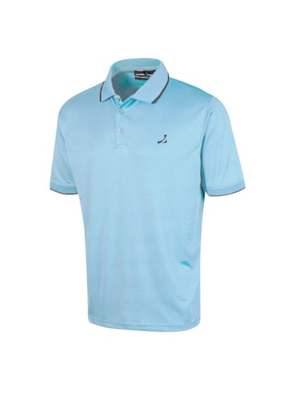 Under Par Sky Blue Waffle Knit Polo Shirt