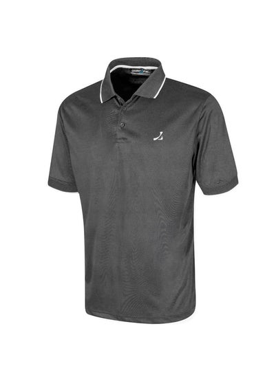 Under Par Charcoal Waffle Knit Polo Shirt