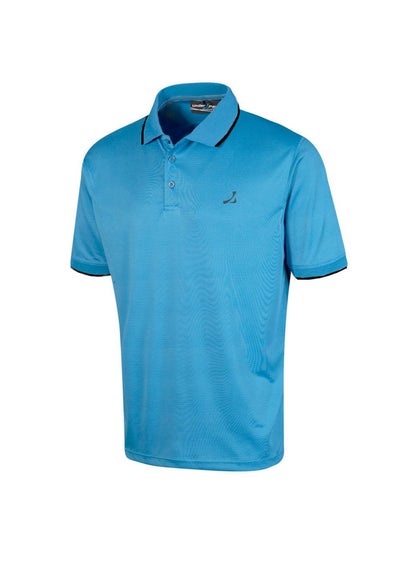 Under Par Turquoise Waffle Knit Polo Shirt