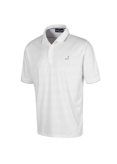 Under Par White Waffle Knit Polo Shirt