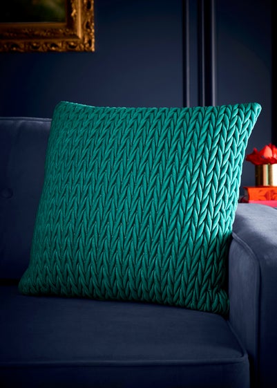 Laurence Llewelyn-Bowen Amory Velvet Green Filled Cushion