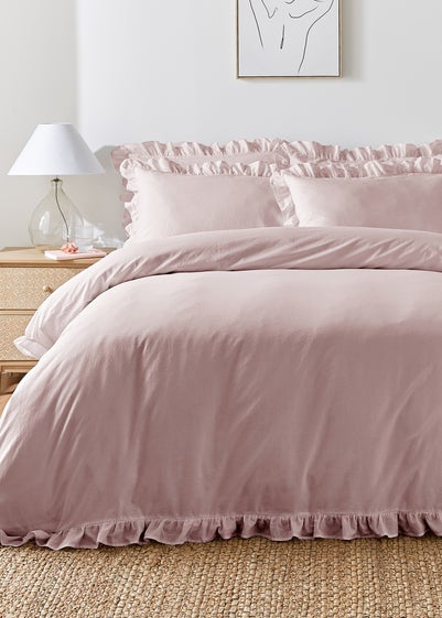 Appletree Loft Cassia Frill Lavender Duvet Cover Set