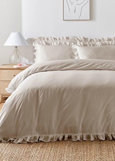 Appletree Loft Cassia Frill Natural Duvet Cover Set