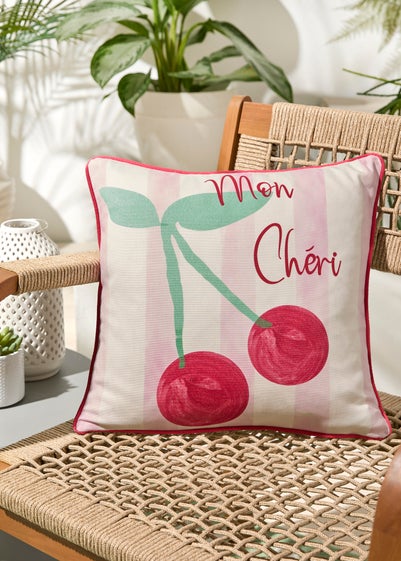 Fusion Cherry Reversible Pink Filled Cushion