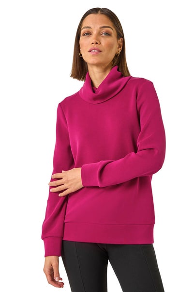 Roman Burgundy Premium Soft Jersey Roll Neck Jumper