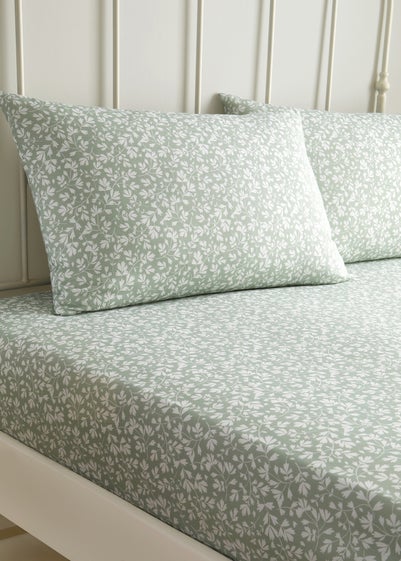 Dreams & Drapes Decorative Tess Green Fitted Bed Sheet Set