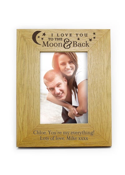 Personalised Memento Company Oak Finish Photo Frame (6x4)