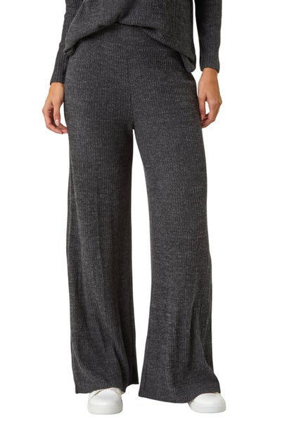 Roman Charcoal Soft Touch Wide Leg Trousers