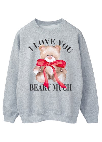 Valentine's Day I Love You Beary Much Heather Grey Sweatshirt