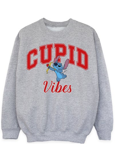 Disney Lilo & Stitch Cupid Vibes Heather Grey Sweatshirt (3-13 Years)