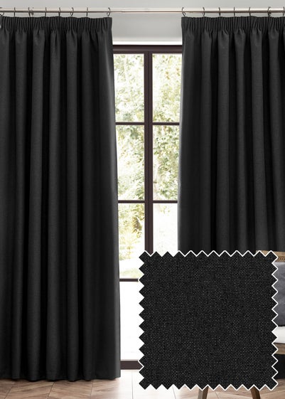 furn. Dawn 100% Blackout Thermal Pencil Pleat Curtains