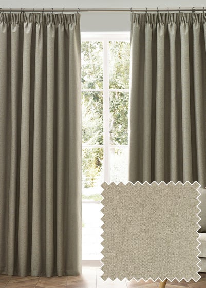 furn. Dawn 100% Blackout Thermal Pencil Pleat Curtains