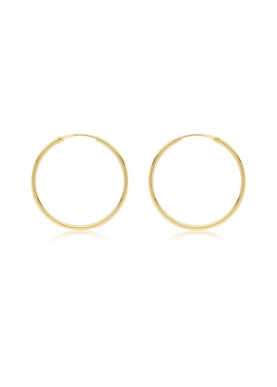 Golden Moments 9ct Yellow Gold Plain Sleeper Hoop Earrings
