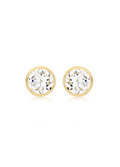 Golden Moments 9ct Yellow Gold CZ Round Stud Earrings