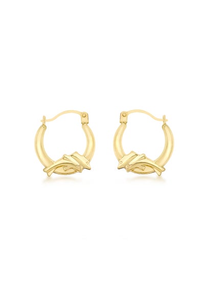 Golden Moments 9ct Yellow Gold Dolphin Creole Earrings