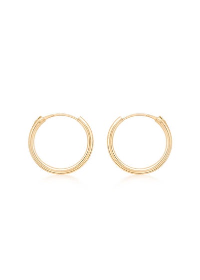 Golden Moments 9ct Yellow Gold  Tube Sleeper Hoop Earrings