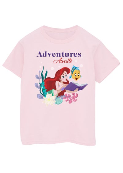 Disney Pink The Little Mermaid Adventures Awaits Kids T-Shirt (3-13 Years)