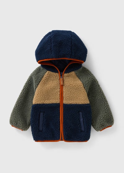 Boys Multicolour Colourblock Borg Jacket (1-7yrs)