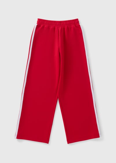 Girls Red Sports Wide Leg Jogging Bottoms (7-15yrs) - Age 15 Years