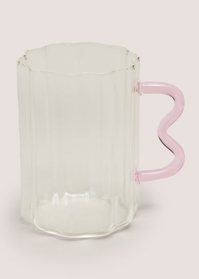 Pink Abstract Glass Mug