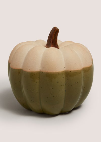 Green & Cream Pumpkin Shaped Ornament