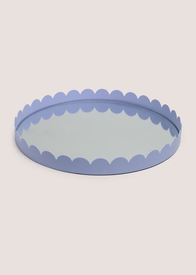 Blue Wavy Glass Bottom Tray