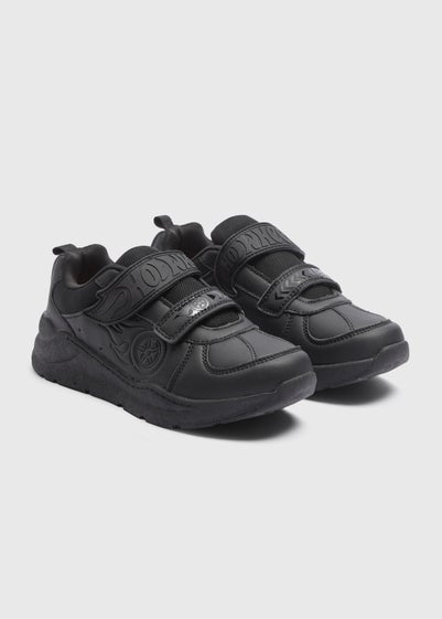 Boys Hot Wheels Black Light Up School Shoes (Younger 8 - Older 2)