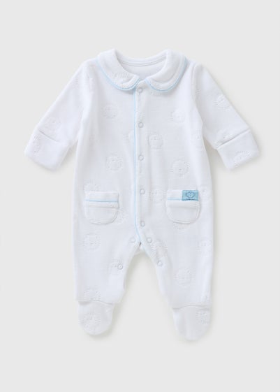 Baby Blue Lion Velour Sleepsuit (Newborn-18mths)