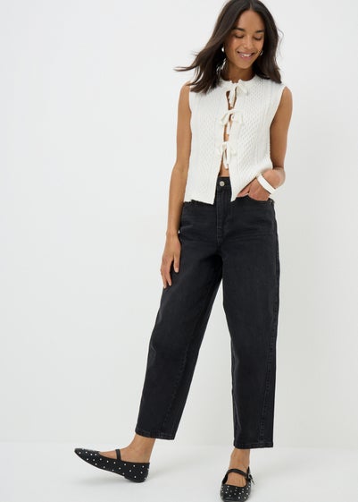 Black Barrell Leg Jeans