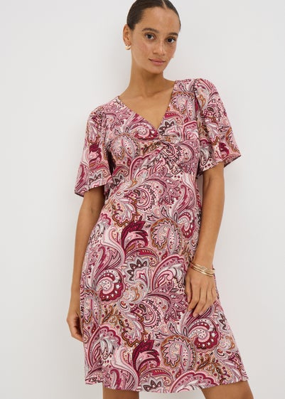 Pink Paisley Midi Tea Dress